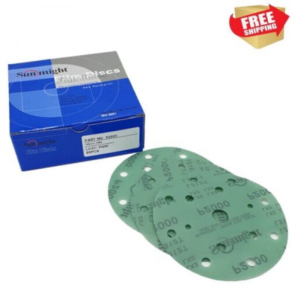 Sunmight Film Sanding Discs 150mm / DA 15 Holes Grit 2000/53023 50PK