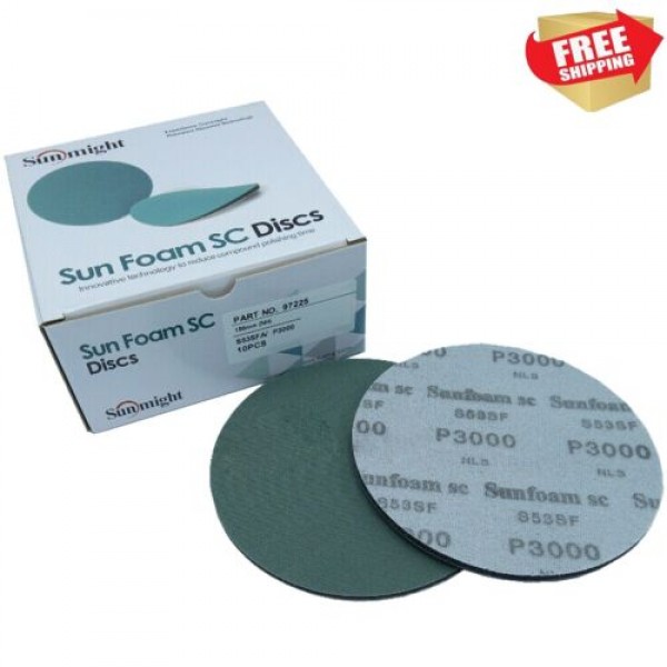 Sunmight Foam Finishing Sanding Discs Abrasive 150MM 10PK SC Grit 3000