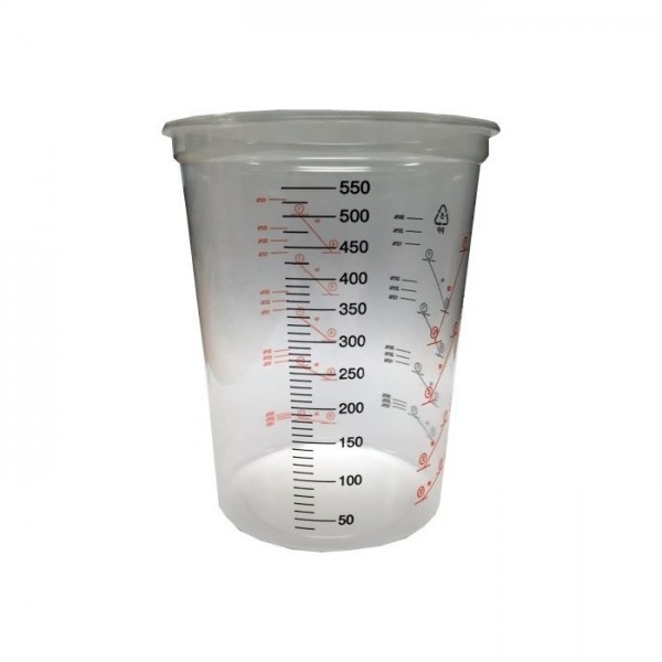 Plastic Polypropylene Paint Mixing Cups 600cc PACK-50