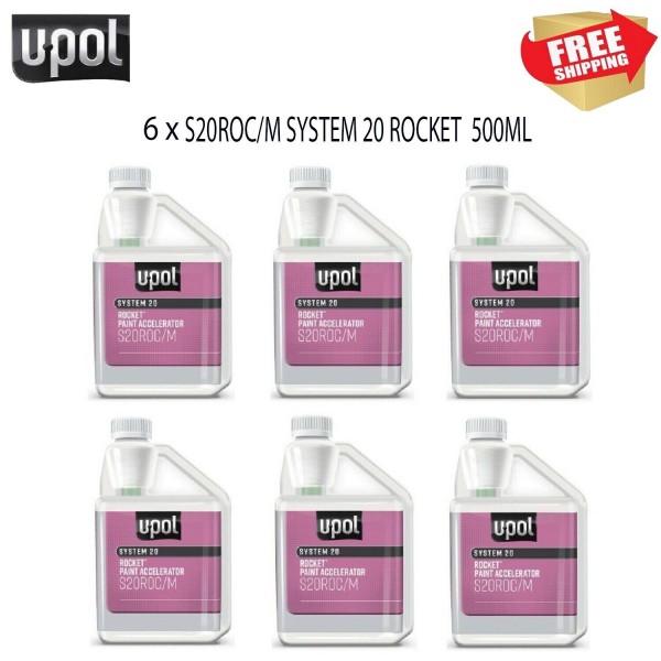 6 X U-POL S20ROC/M SYSTEM 20 ROCKET 2K 500ML PAINT ACCELERATOR