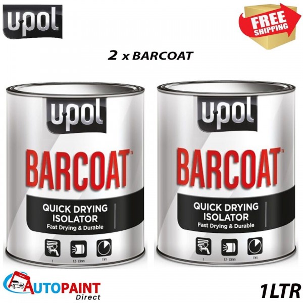 2 X U-POL BARCOAT QUICK DRYING ISOLATOR 1K PRIMER 2K PAINT REACTION